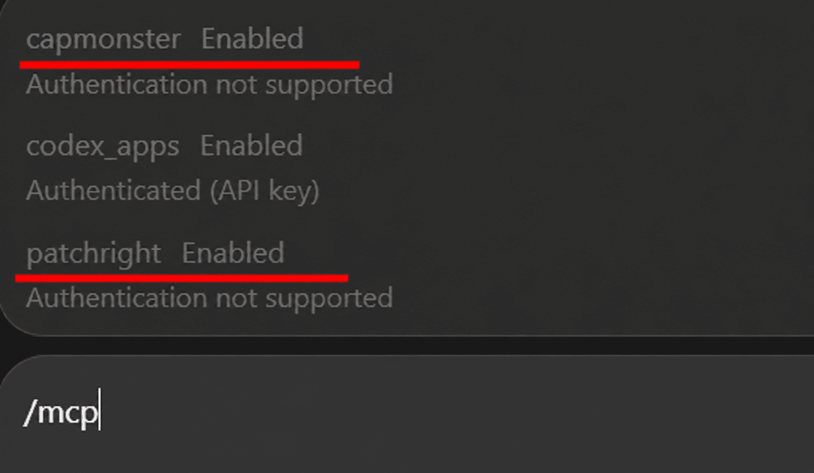 Checking MCP server status in ChatGPT Desktop