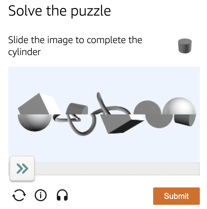 Amazon CAPTCHA Slider